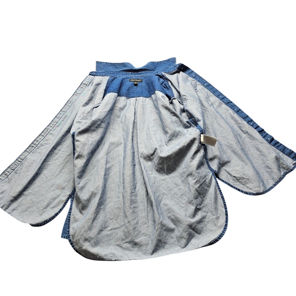 Banana Republic Denim Shirt Womens S Blue Cotton Long Sleeve Oversized 836784-00